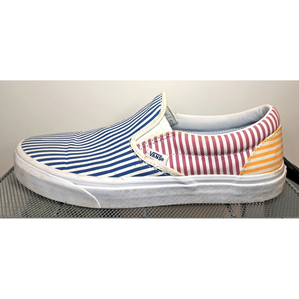 Vans Slip-On Deck Club Shoes‎ Mixed Stripes Men's 9.5 Women's 11 Skate Yacht